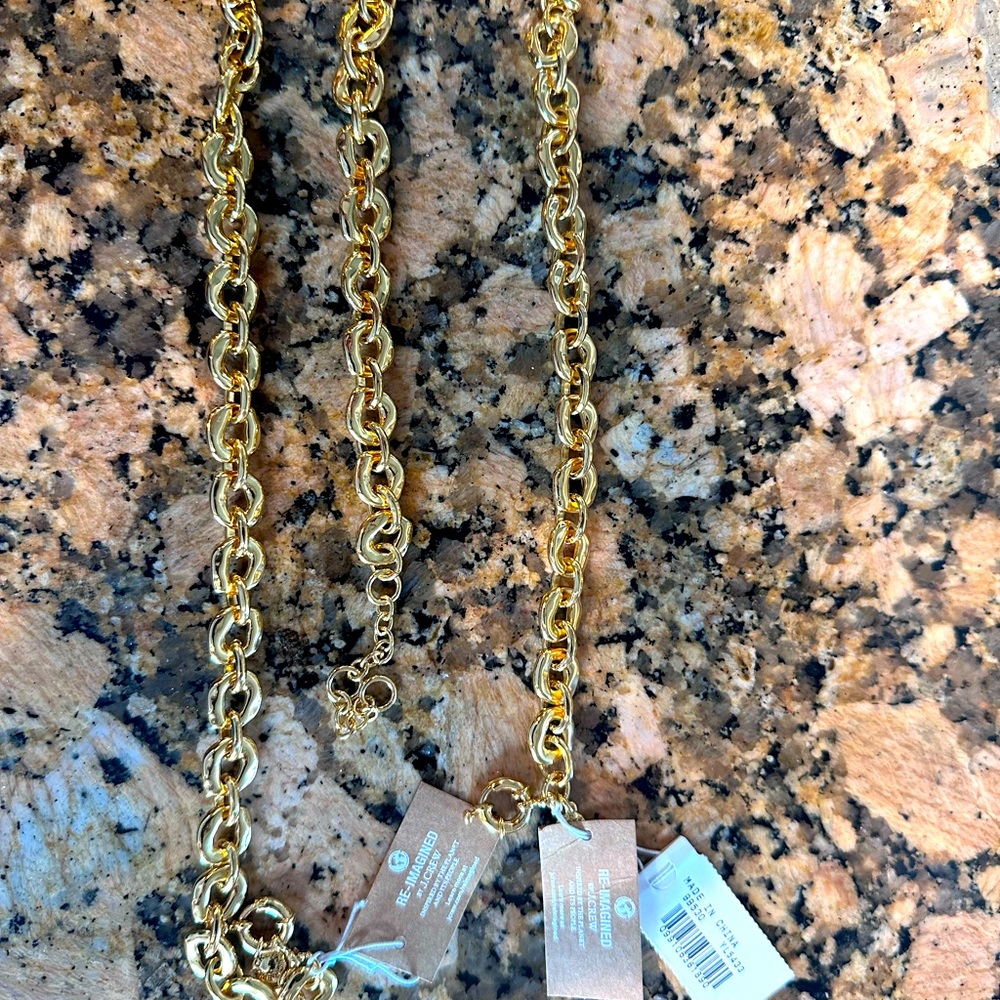 JCREW Metallic Chainlink Necklace and Bracelet